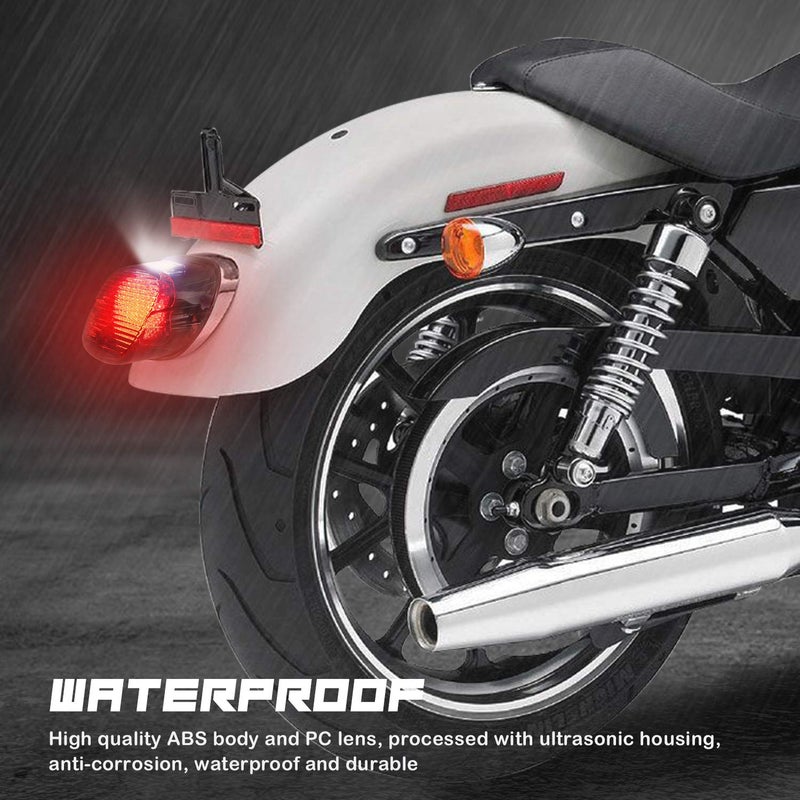 NTHREEAUTO Smoked LED Tail Light Motorcycle Rear Taillights with Brake License Plate Lights Compatible with Harley Dyna, FLST, FXSTB, FXST, Touring Models - Image 5